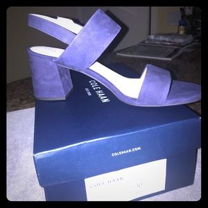 Cole Haan Avani City Sandals blue suede NIB Sz US 10.5 B